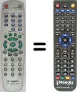 Télécommande équivalente Sharp DV-SV9C