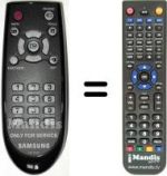 Télécommande équivalente Samsung LE37A567P2W/XXE