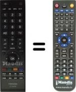 Télécommande équivalente Toshiba 40RL838G