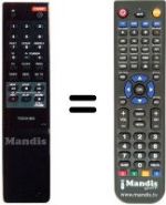 Télécommande équivalente Toshiba V121S
