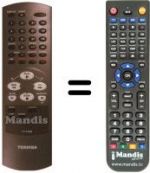 Télécommande équivalente Toshiba V729W