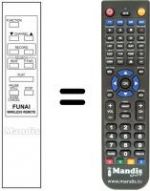 Télécommande équivalente Funai VCR5400