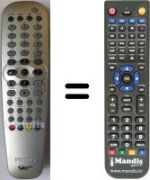 Télécommande équivalente Philips DVD-R7250H / 58