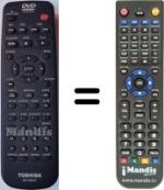 Télécommande équivalente Toshiba SD-1700