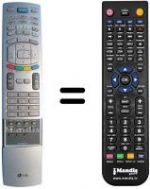 Télécommande équivalente LG 37 LB 1RR