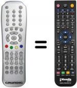 Télécommande équivalente Grundig GULENAR 026 HDIB