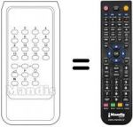 Télécommande équivalente Aristona TV B / N 16 PROG