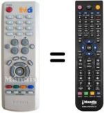 Télécommande équivalente TiViDi DCB B360 G