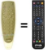 Télécommande équivalente Teleavia XINOX TV
