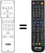 Télécommande équivalente Saba T 7282 SAT