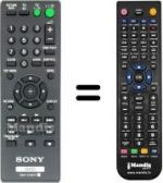 Télécommande équivalente Sony DVP-SR 700 H