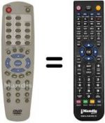 Télécommande équivalente NordMende DV 3151 SE
