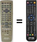 Télécommande équivalente Sharp DVNS 65