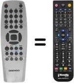 Télécommande équivalente Daewoo WJF016