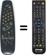 Télécommande équivalente Vestel CT7212
