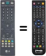 Télécommande équivalente LG M197WD