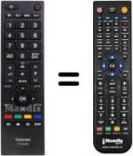Télécommande équivalente Toshiba 40LV733G