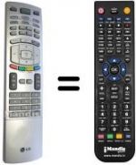 Télécommande équivalente LG 6710V00138P