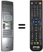 Télécommande équivalente LG 6710V00151E