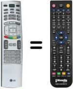 Télécommande équivalente LG 6710V00151Y