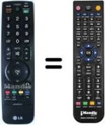 Télécommande équivalente LG 32LV3400-ZA