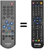 Télécommande équivalente Grundig DAVIO70ST70-870VNM