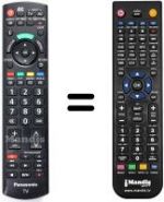 Télécommande équivalente Panasonic N2QAYB000350
