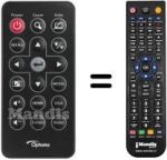 Télécommande équivalente Optoma ML500