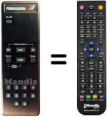 Télécommande équivalente Thorn FV10B