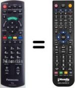 Télécommande équivalente Panasonic N2QAYB000603