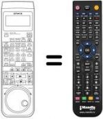 Télécommande équivalente Aiwa HV-F150