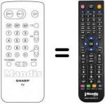 Télécommande équivalente Sharp CV5130S