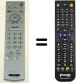 Télécommande équivalente Sony RM-GA005