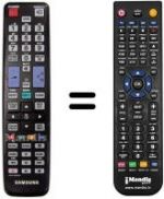 Télécommande équivalente Samsung UE46D6510