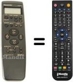 Télécommande équivalente Panasonic VEQ1562
