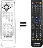 Télécommande équivalente Thomson VPH6500