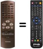 Télécommande équivalente Toshiba V729W