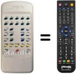 Télécommande équivalente Mivar 25S5