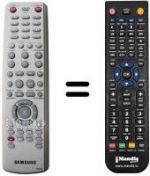 Télécommande équivalente Samsung DVD-HR710