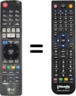 Télécommande équivalente LG BD570