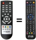 Télécommande équivalente Irradio DTR-1001