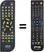 Télécommande équivalente Akai AKDVB13