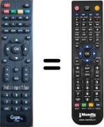 Télécommande équivalente Giga Tv TV46S