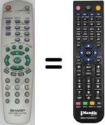 Télécommande équivalente Sharp DV-SV92S