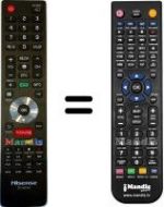 Télécommande équivalente Hisense HVS57395