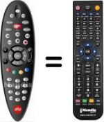 Télécommande équivalente WHV14754W
