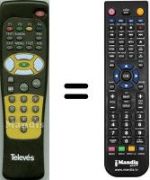 Télécommande équivalente Televes WHV3911W