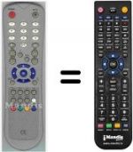Télécommande équivalente HVS53543