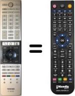 Télécommande équivalente Toshiba HVS57321