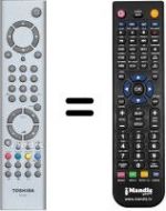 Télécommande équivalente Toshiba HVS54069